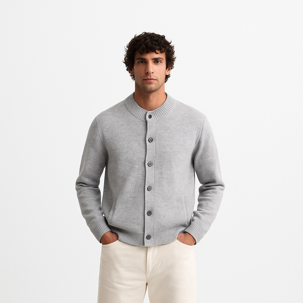 Mireve | Cardigan décontracté à col montant en pure laine