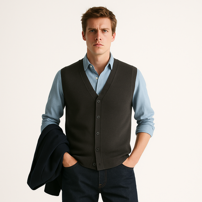 Mireve | Cardigan sans manches en tricot de luxe pour homme