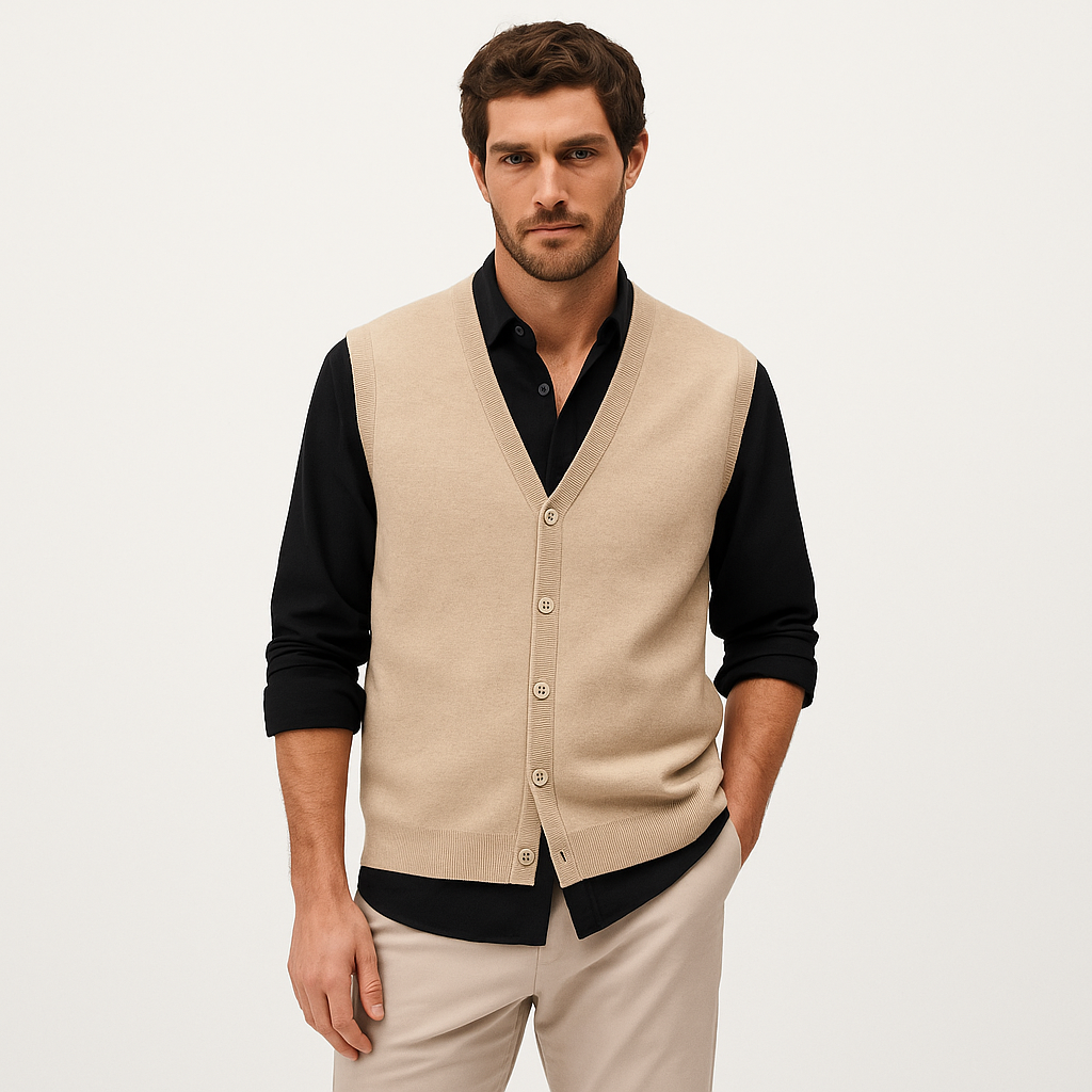 Mireve | Cardigan sans manches en tricot de luxe pour homme