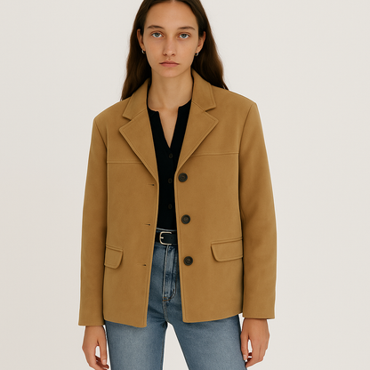 Mireve | Veste en cuir et daim marron vintage pour femme
