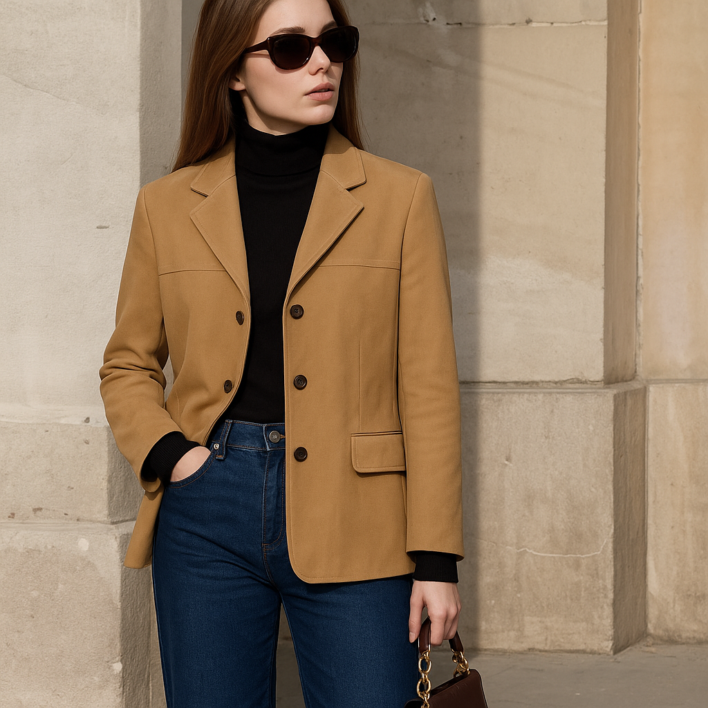 Mireve | Veste en cuir et daim marron vintage pour femme