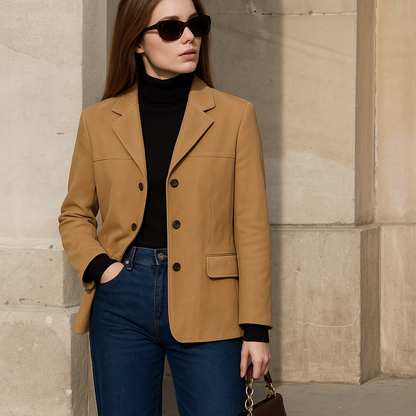 Mireve | Veste en cuir et daim marron vintage pour femme