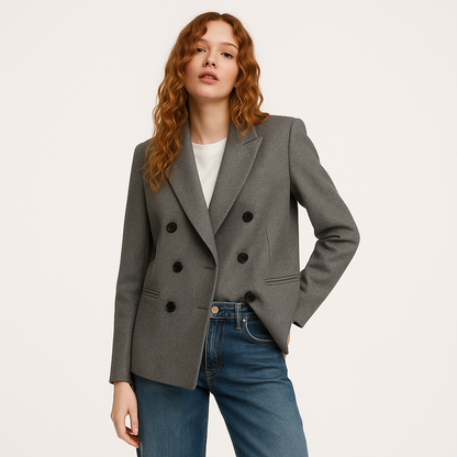 Mireve | Manteau femme à double boutonnage en laine mélangée