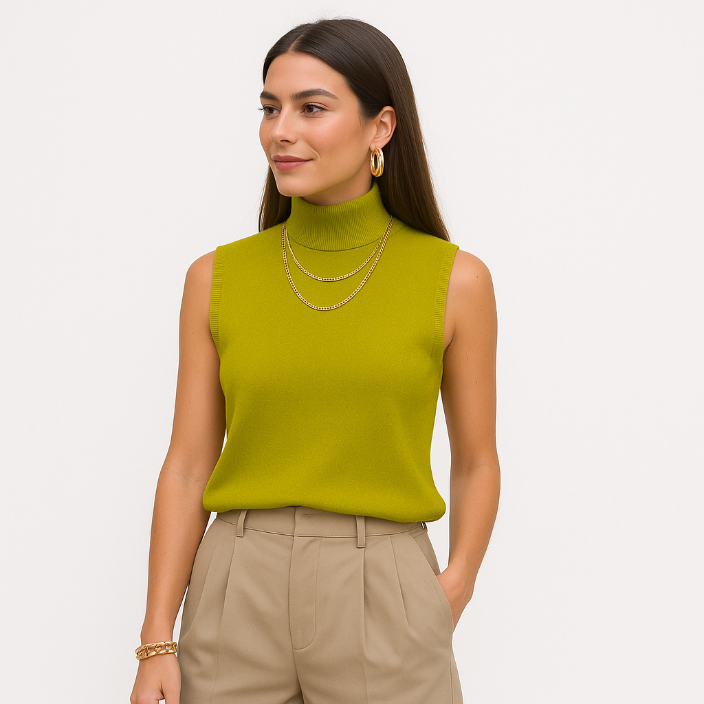 Mireve | Pull col montant en tricot sans manches pour femme