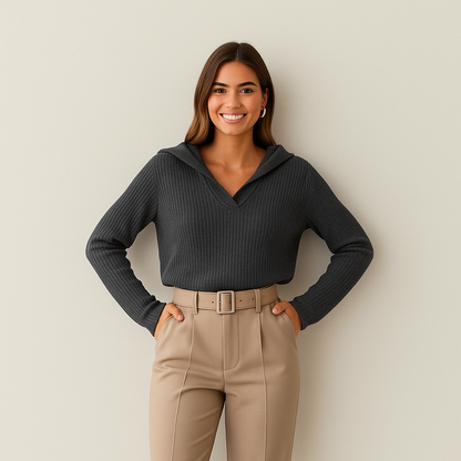 Mireve | Pull à manches longues en tricot coloréavec des haltes ouvertes pour femme