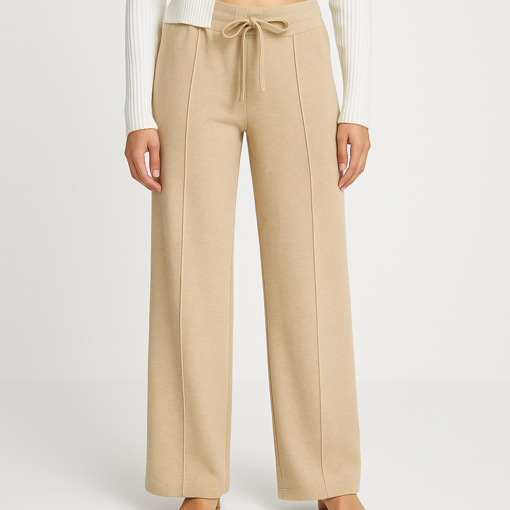 Mireve | Chameau Pantalon décontracté taille haute en cachemire pour femme