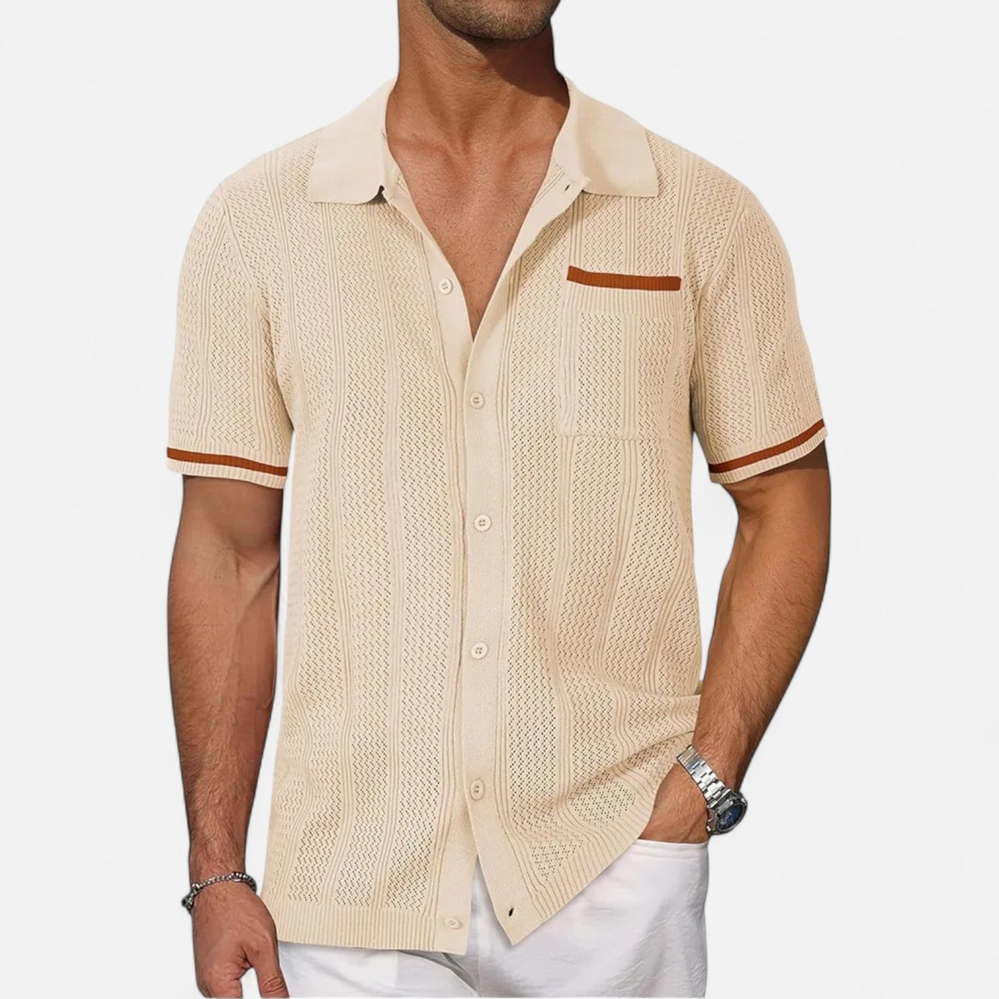 Mireve | Chemise Décontractée Homme à Manches Courtes – Élégance Aérée, Confort Estival