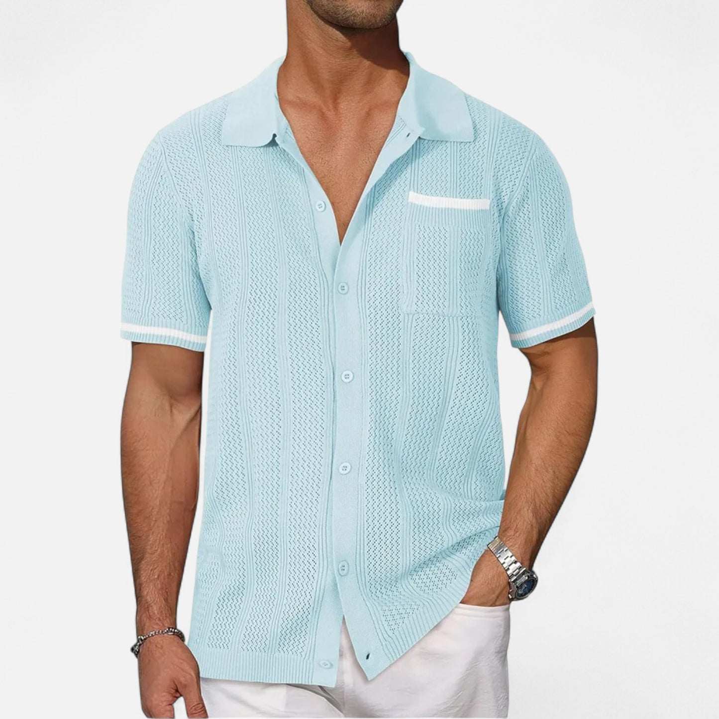 Mireve | Chemise Décontractée Homme à Manches Courtes – Élégance Aérée, Confort Estival