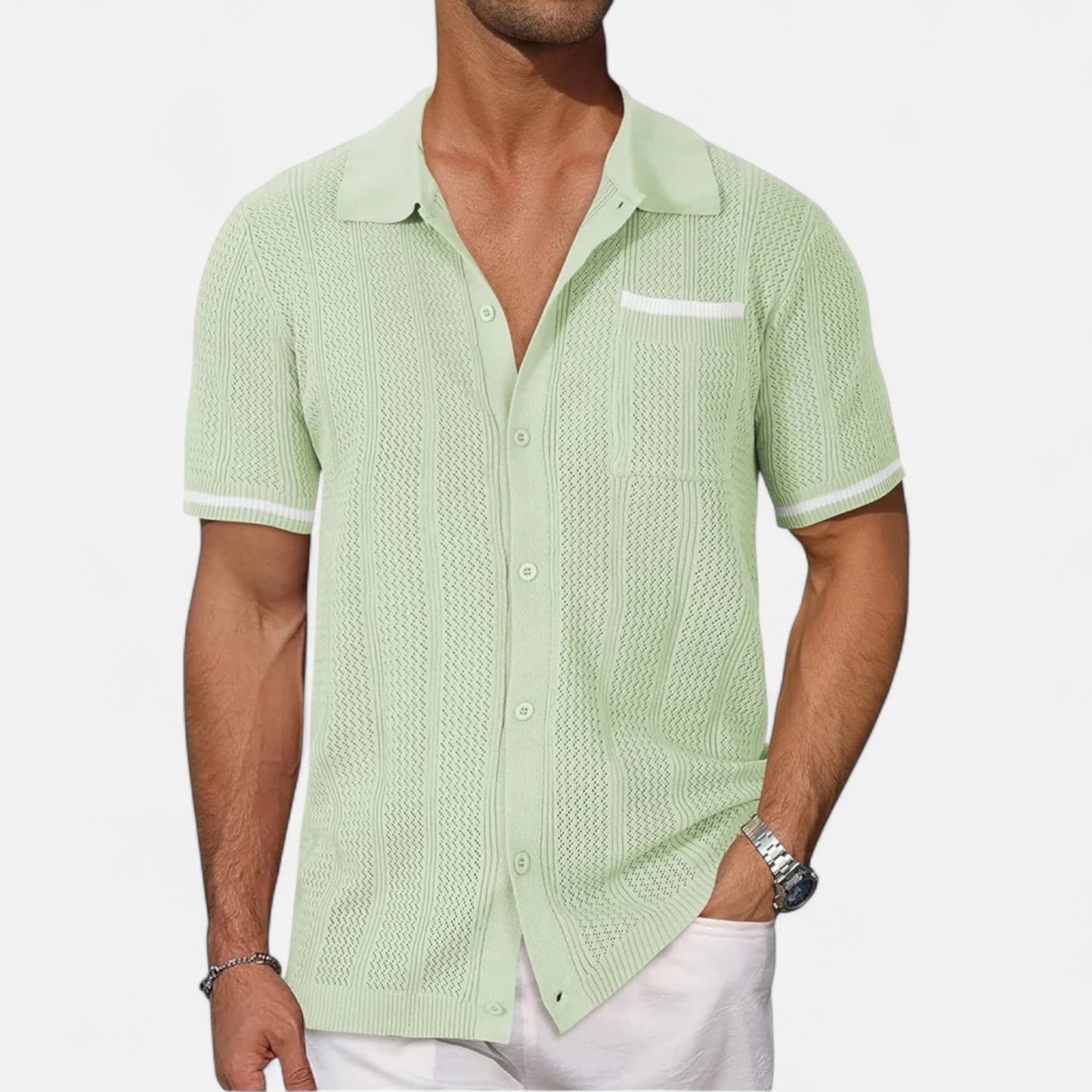 Mireve | Chemise Décontractée Homme à Manches Courtes – Élégance Aérée, Confort Estival