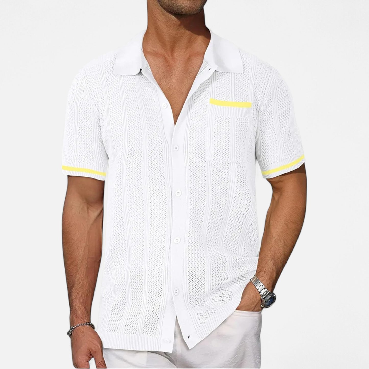 Mireve | Chemise Décontractée Homme à Manches Courtes – Élégance Aérée, Confort Estival