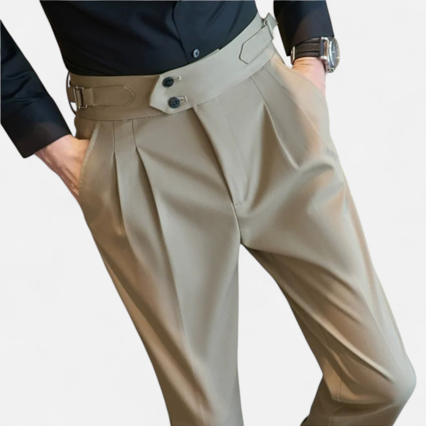 Mireve | Pantalon Taille Haute Ceinturé pour Homme