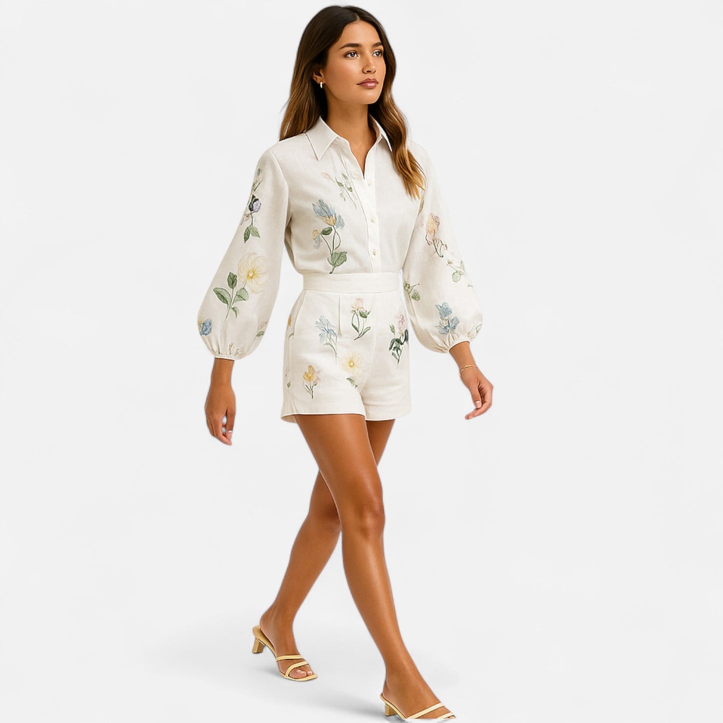 Mireve | Ensemble en Lin Imprimé pour Femme – Élégance Naturelle, Confort Estival