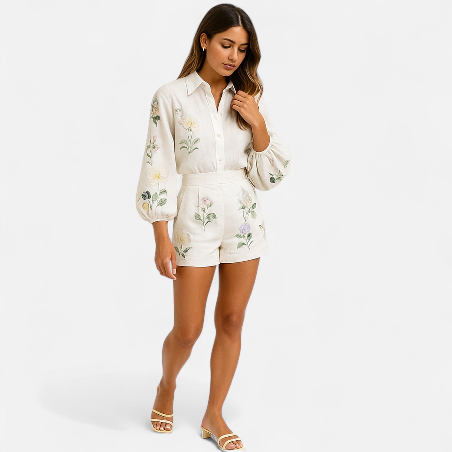 Mireve | Ensemble en Lin Imprimé pour Femme – Élégance Naturelle, Confort Estival