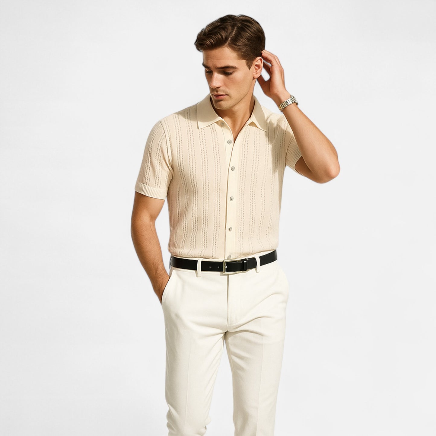 Mireve | Chemise Décontractée Homme à Manches Courtes – Élégance Aérée, Confort Estival