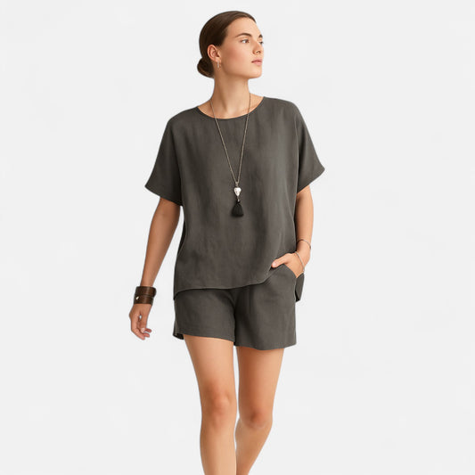 Mireve | Ensemble Deux Pièces en Lin pour Femme – Légèreté Naturelle, Élégance Estivale