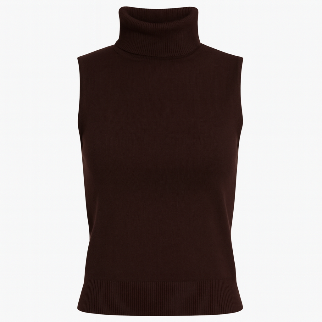 Mireve | Pull col montant en tricot sans manches pour femme
