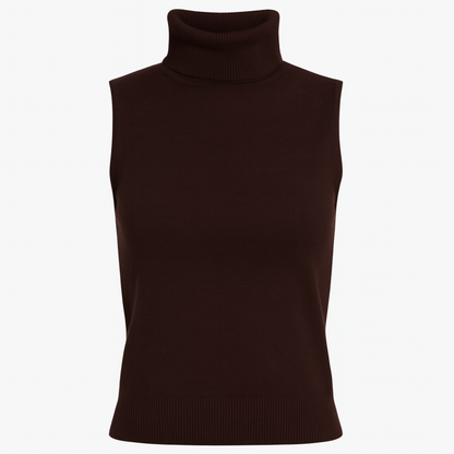 Mireve | Pull col montant en tricot sans manches pour femme