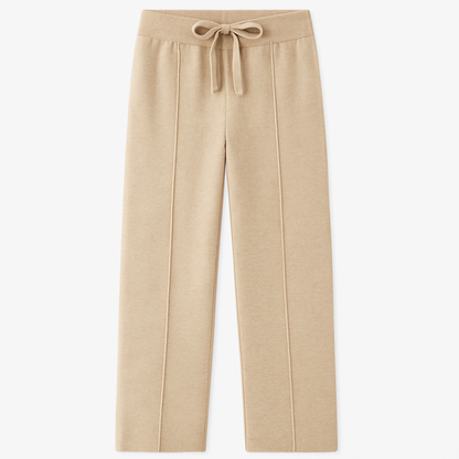 Mireve | Chameau Pantalon décontracté taille haute en cachemire pour femme