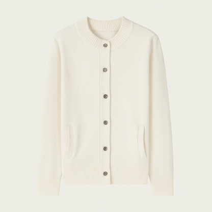 Mireve | Cardigan décontracté à col montant en pure laine