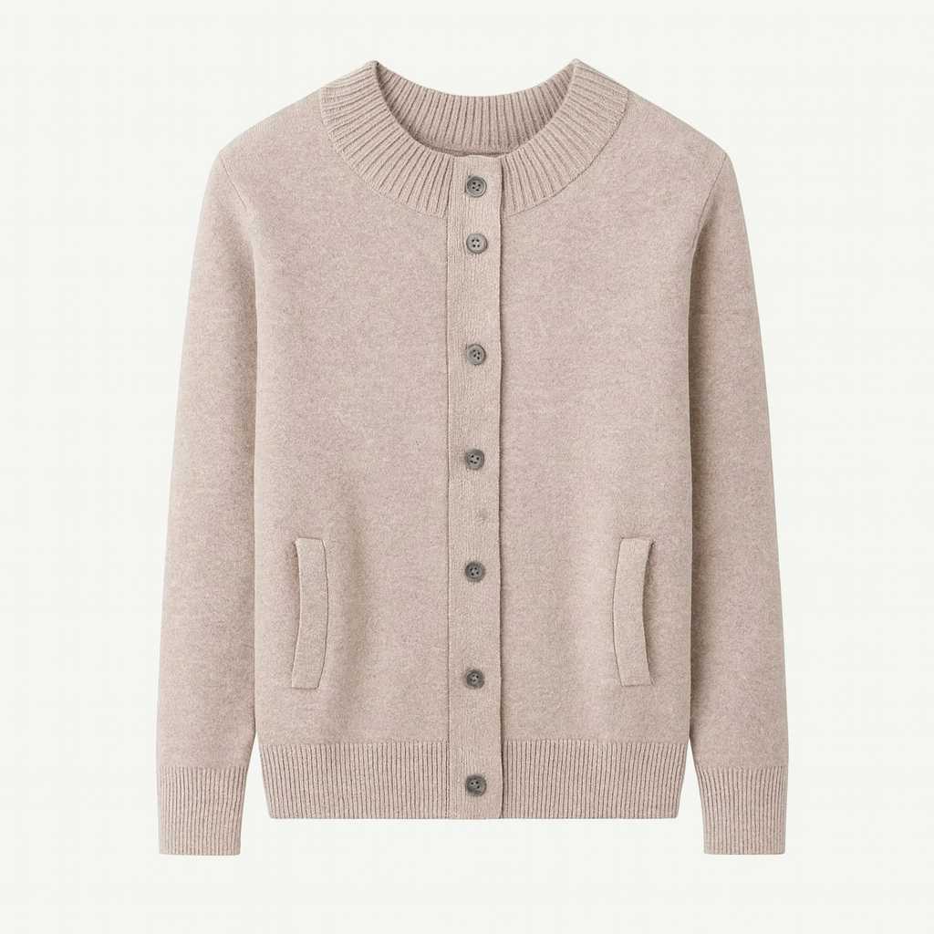 Mireve | Cardigan décontracté à col montant en pure laine