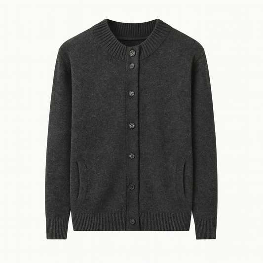 Mireve | Cardigan décontracté à col montant en pure laine
