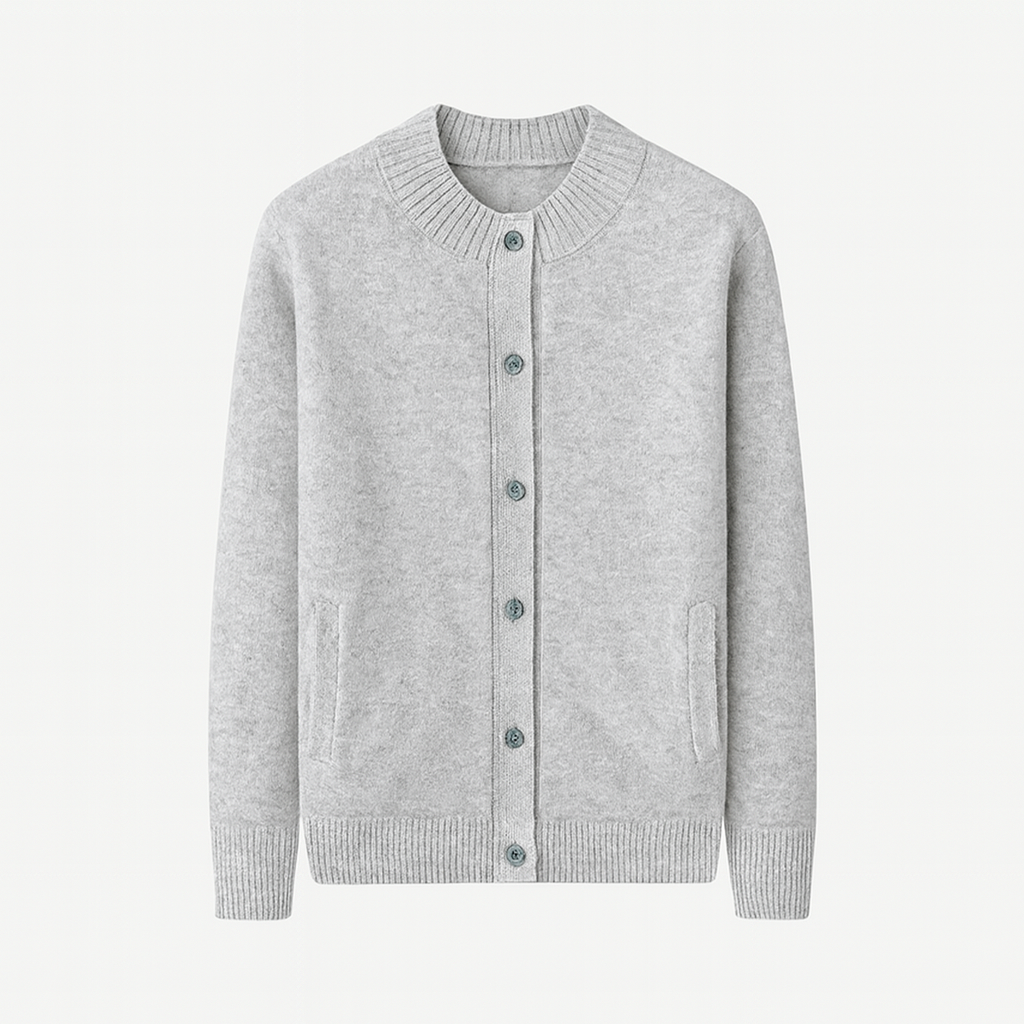 Mireve | Cardigan décontracté à col montant en pure laine