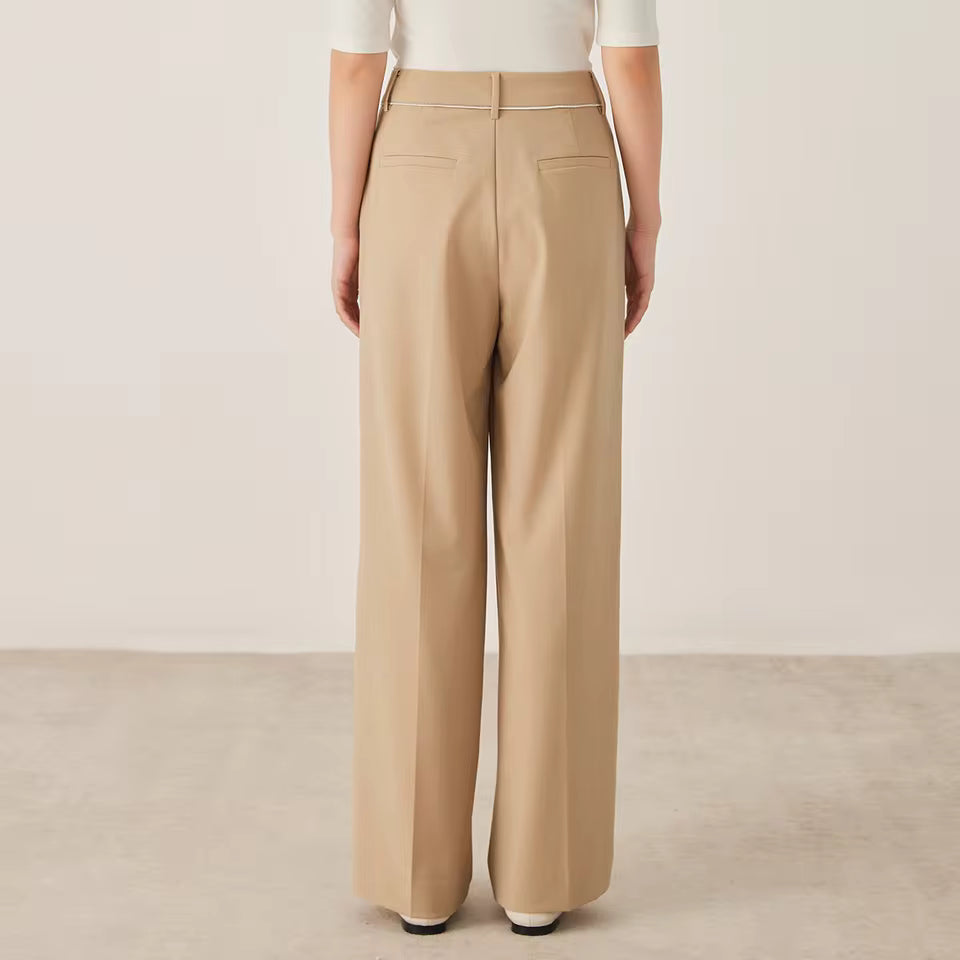 Mireve | Pantalon large taille haute en laine mélangée pour femme