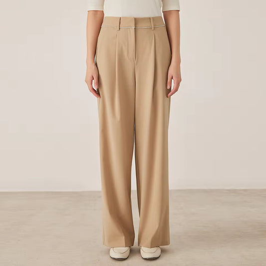 Mireve | Pantalon large taille haute en laine mélangée pour femme