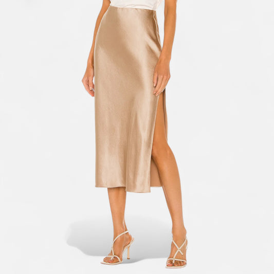 Mireve | Jupe Midi en Satin à Taille Haute