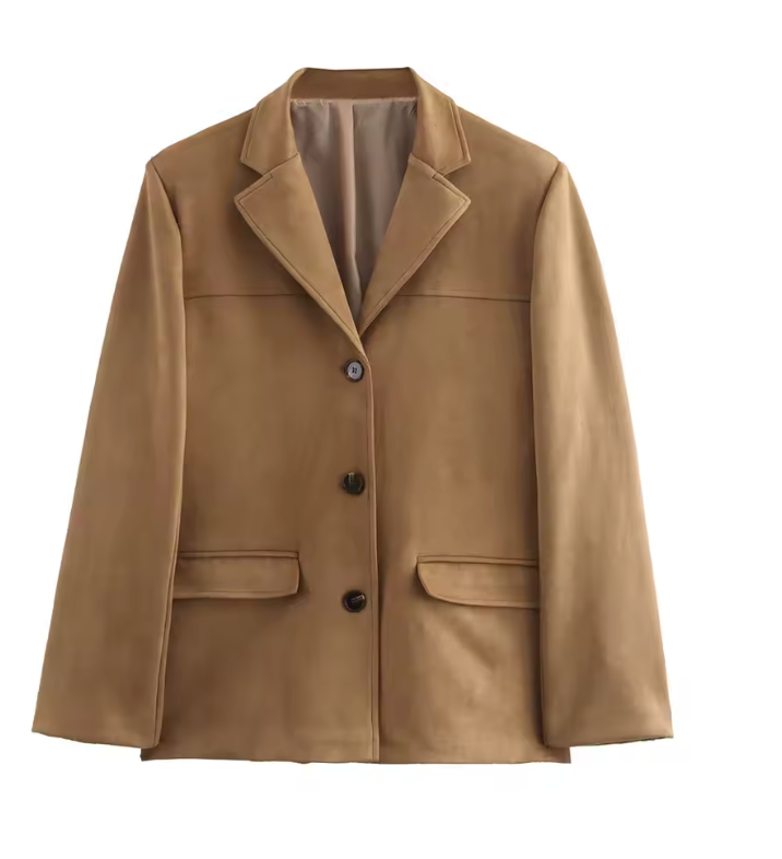 Mireve | Veste en cuir et daim marron vintage pour femme