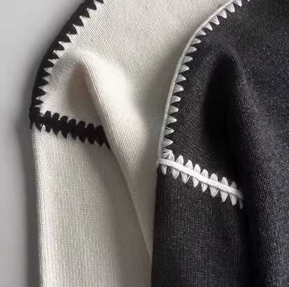 Mireve | Pull col rond bicolore en cachemire tricoté pour femme