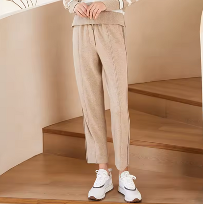 Mireve | Chameau Pantalon décontracté taille haute en cachemire pour femme