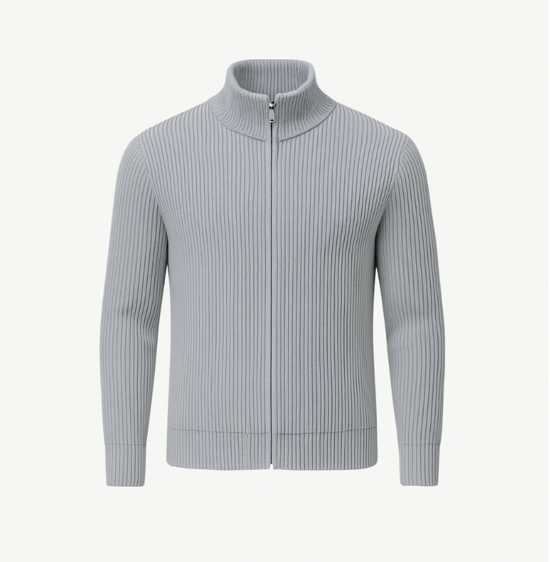 Mireve | Gris Cardigan zippé en cachemire pour homme