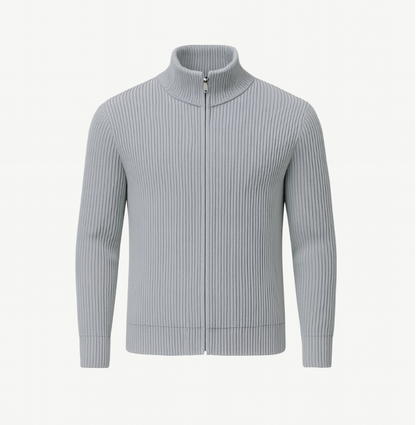 Mireve | Gris Cardigan zippé en cachemire pour homme