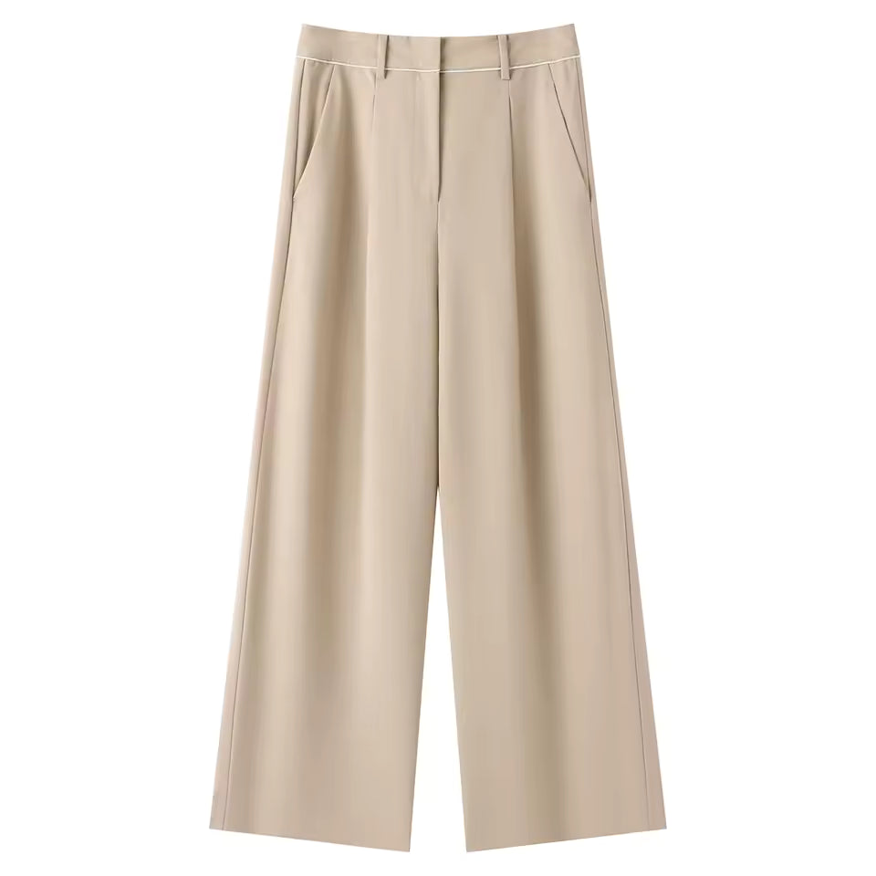 Mireve | Pantalon large taille haute en laine mélangée pour femme