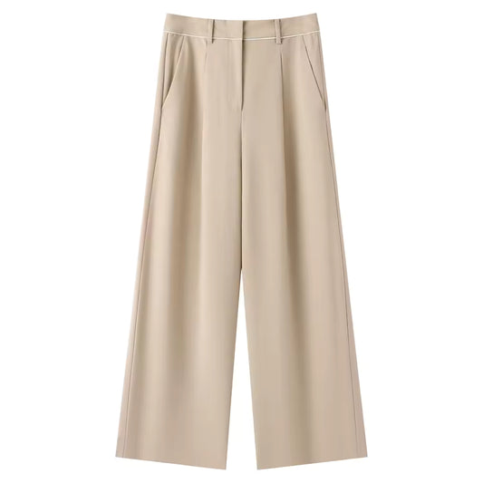 Mireve | Pantalon large taille haute en laine mélangée pour femme
