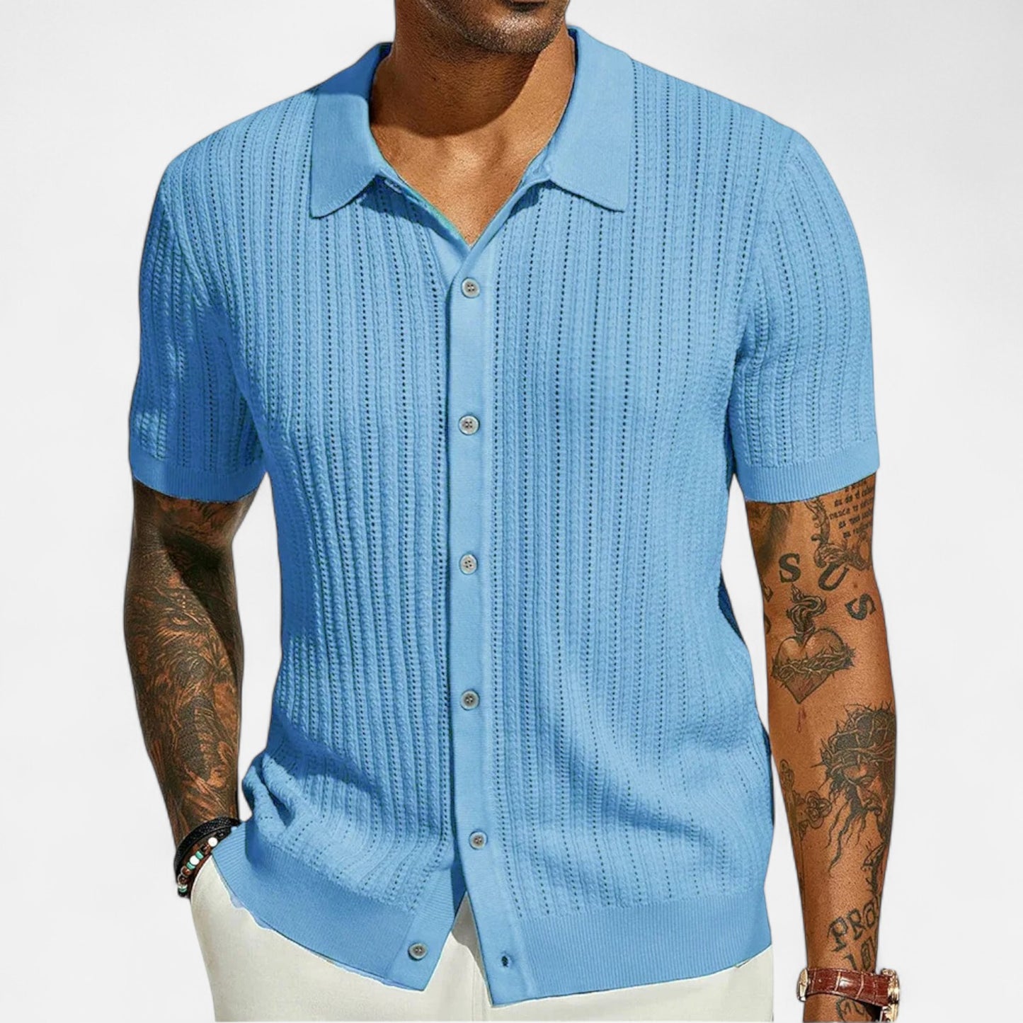 Mireve | Chemise Décontractée Homme à Manches Courtes – Élégance Aérée, Confort Estival