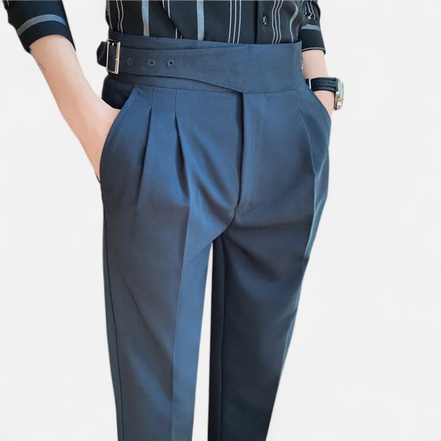Mireve | Pantalon Taille Haute Ceinturé pour Homme